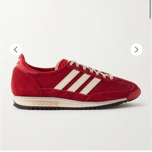 NWT Adidas Red SL 72 leather-trimmed suede and nylon sneakers